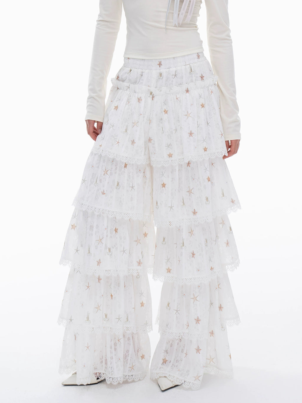 THELIGHT | LACE CRUSHED SKIRT PANTS【ID:TN00112】