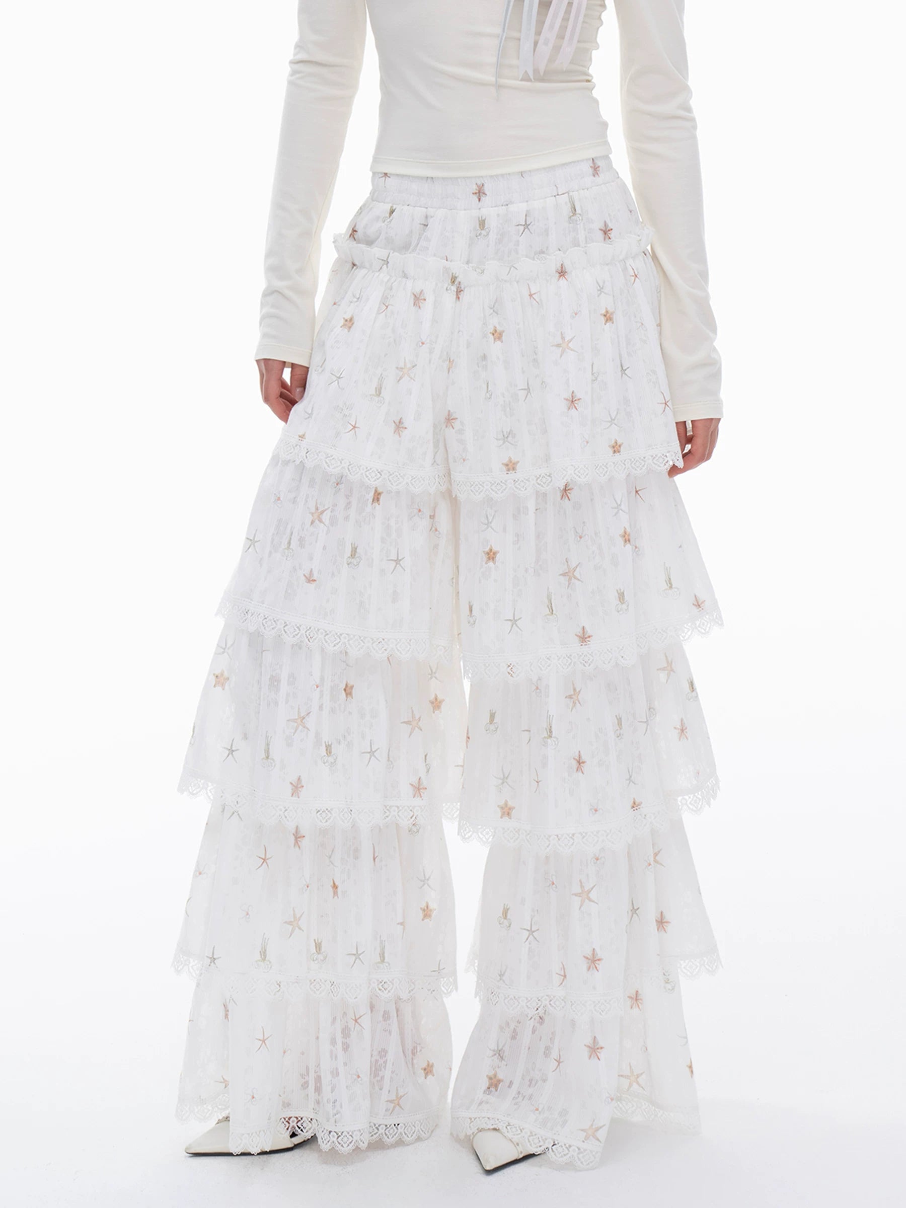 THELIGHT | LACE CRUSHED SKIRT PANTS【ID:TN00112】
