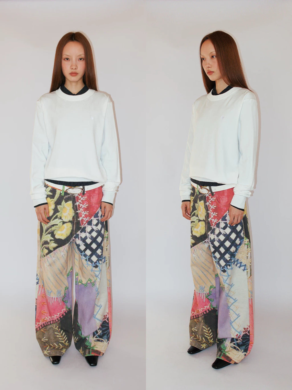 FUNKYFUN | FUNKY COLLAGE PRINT CASUAL PANTS【ID:TN00188】