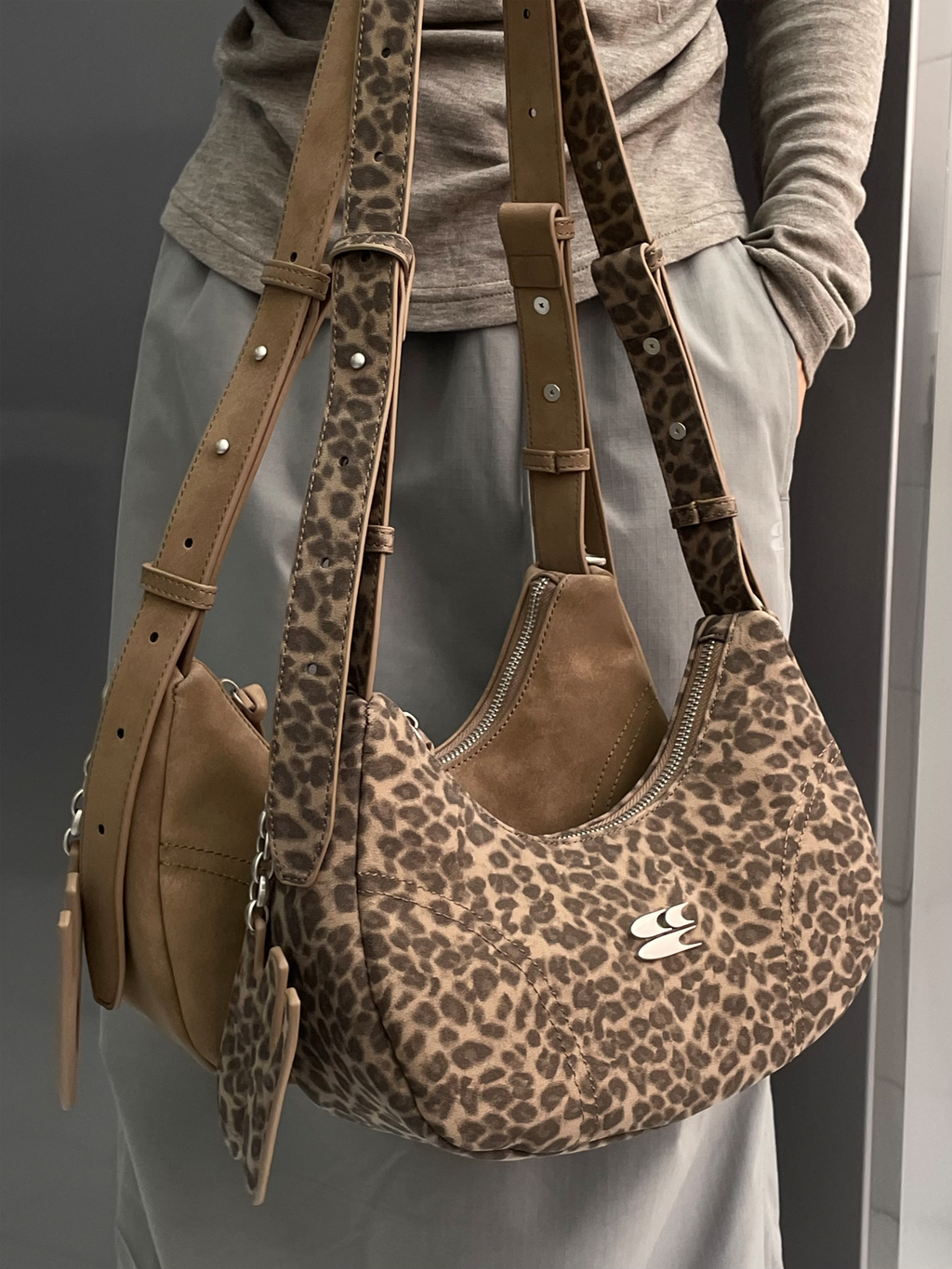 MULTICOLOR VELVET BIKER TOTE BAG