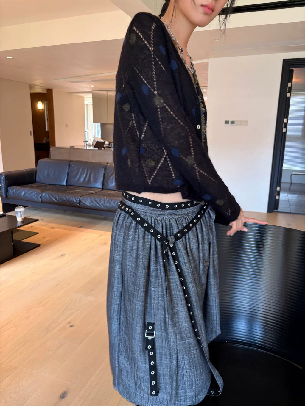 Deconstructed Harness Midi Skirt