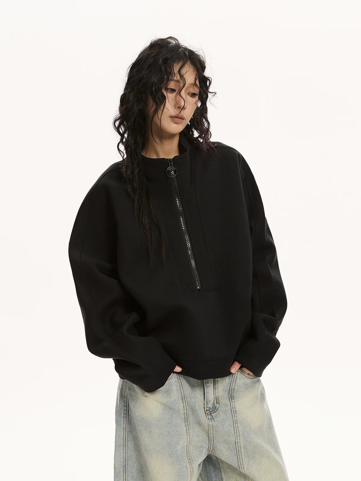 CHIC ZIPPER SWEATER TOP