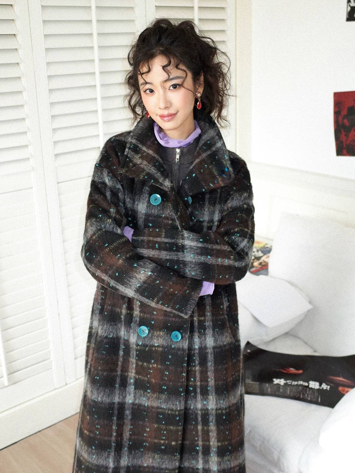 化学少女 | PLAID TWEED WINTER COAT【ID:TN00167】