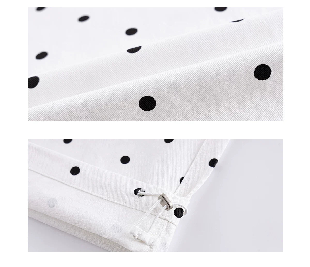 Polka Dot Drawstring Wide Leg Pants
