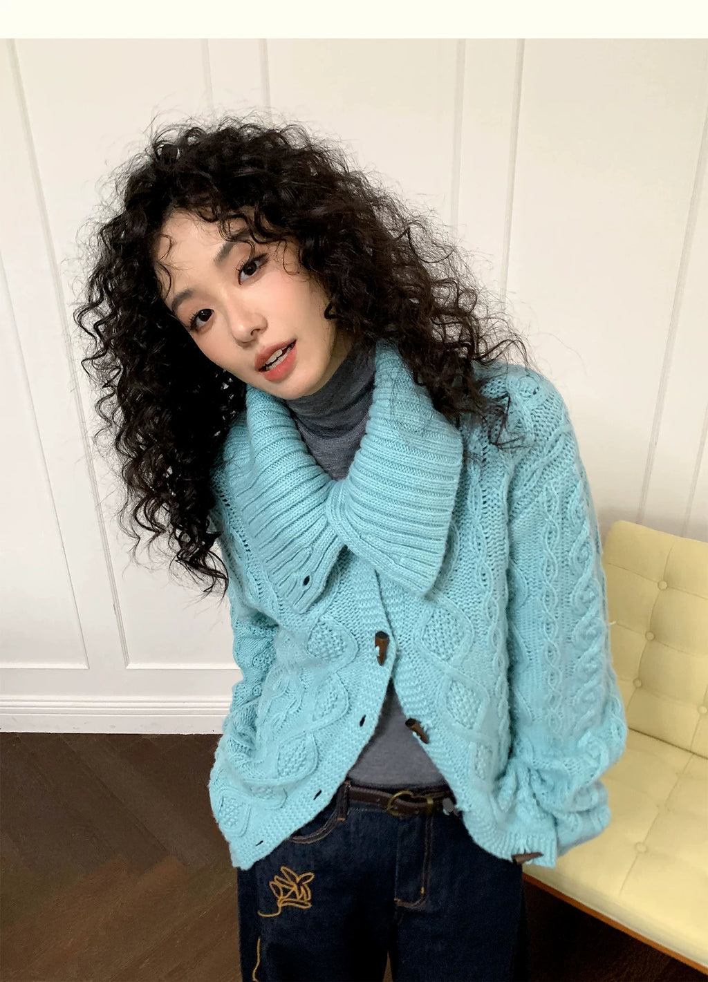 化学少女 | FLORAL KNIT CARDIGAN SWEATER【ID:TN00159】