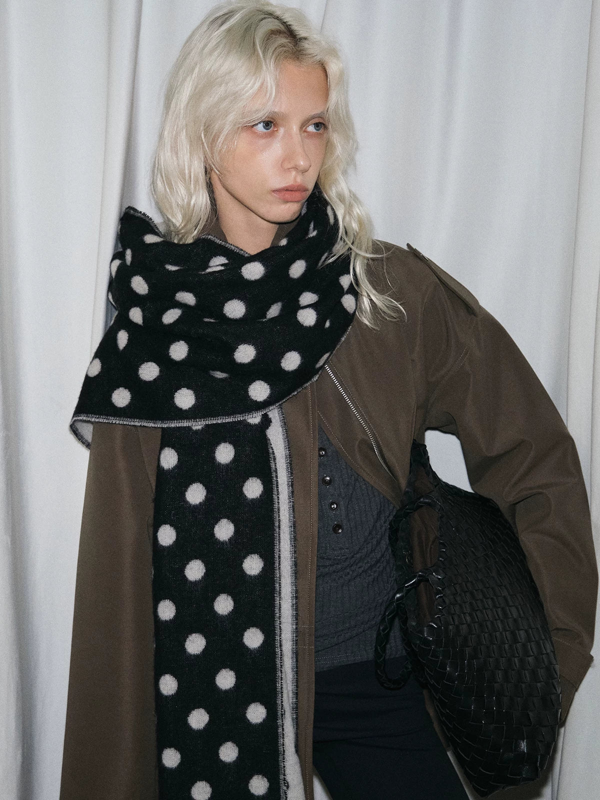 TRIA SELECT | CLASSIC POLKA DOT SCARF【ID:TN00128】