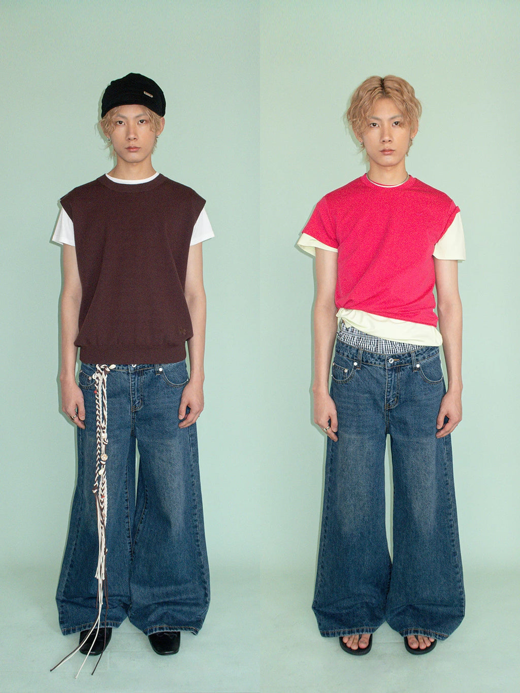 FUNKYFUN | FUNKY HIGH-WAIST WIDE-LEG JEANS【ID:TN00199】