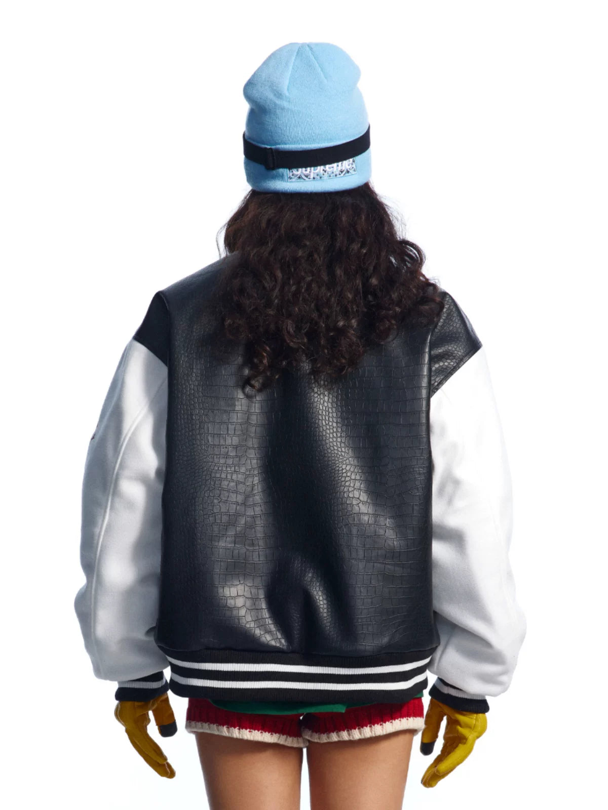 CROCODILE PRINT BASEBALL JACKET