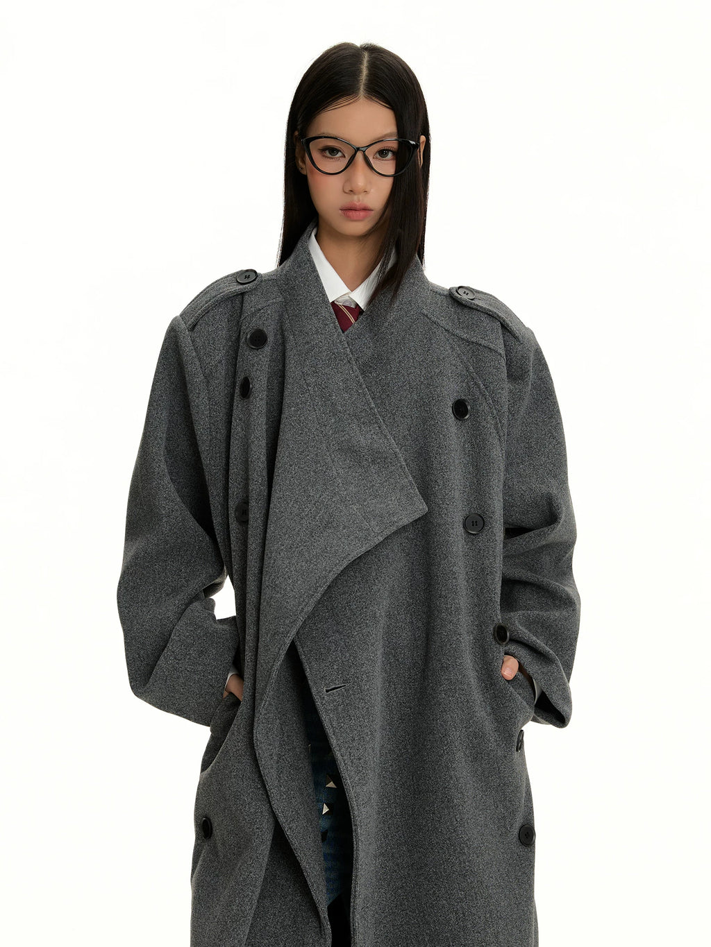 WOOL LONG COAT FOR CASUAL ELEGANCE