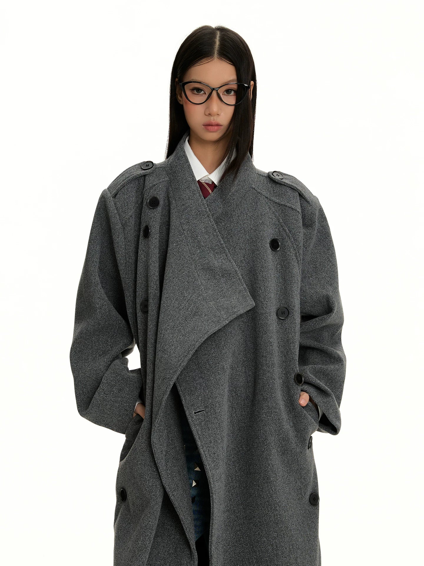 WOOL LONG COAT FOR CASUAL ELEGANCE