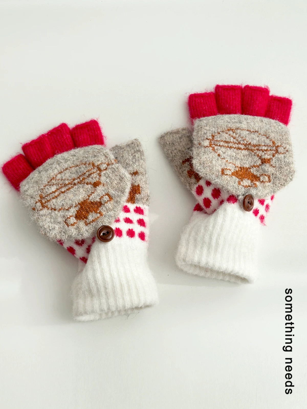 TRIA SELECT | TOUCHSCREEN KNIT FLIP-FLOP GLOVES【ID:TN00140】