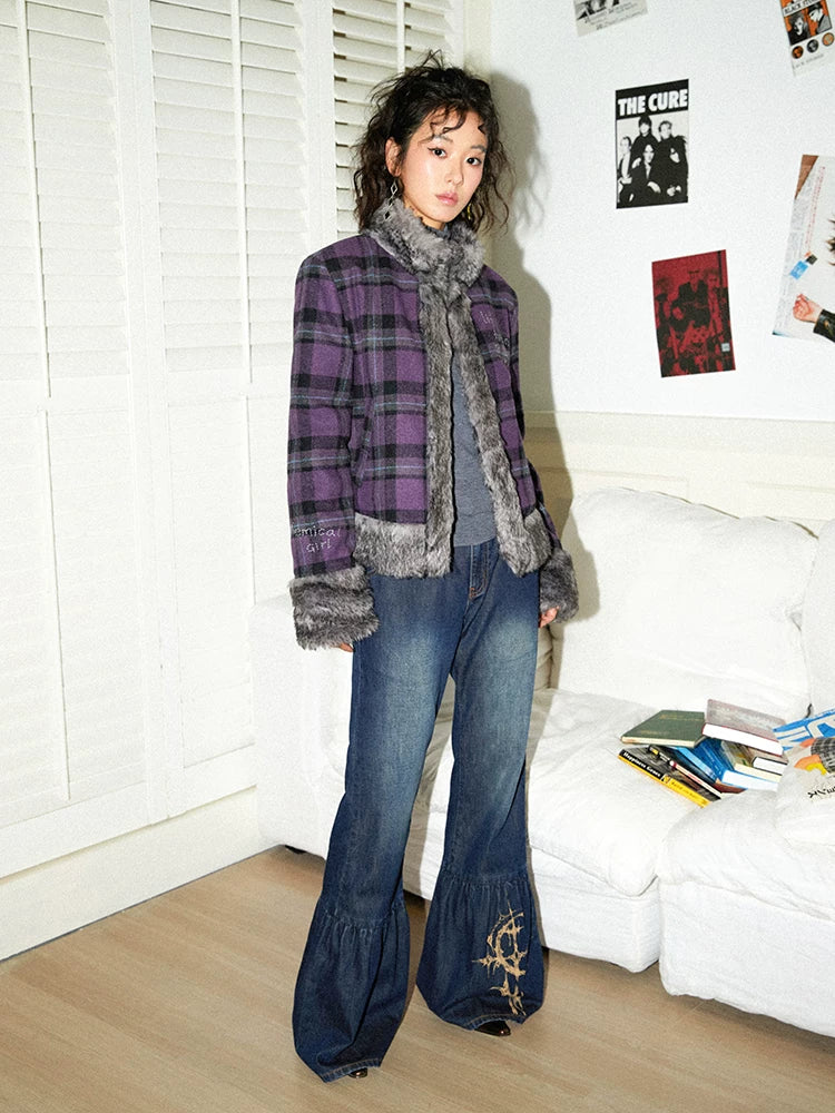 化学少女 | PURPLE PLAID WINTER JACKET【ID:TN00168】
