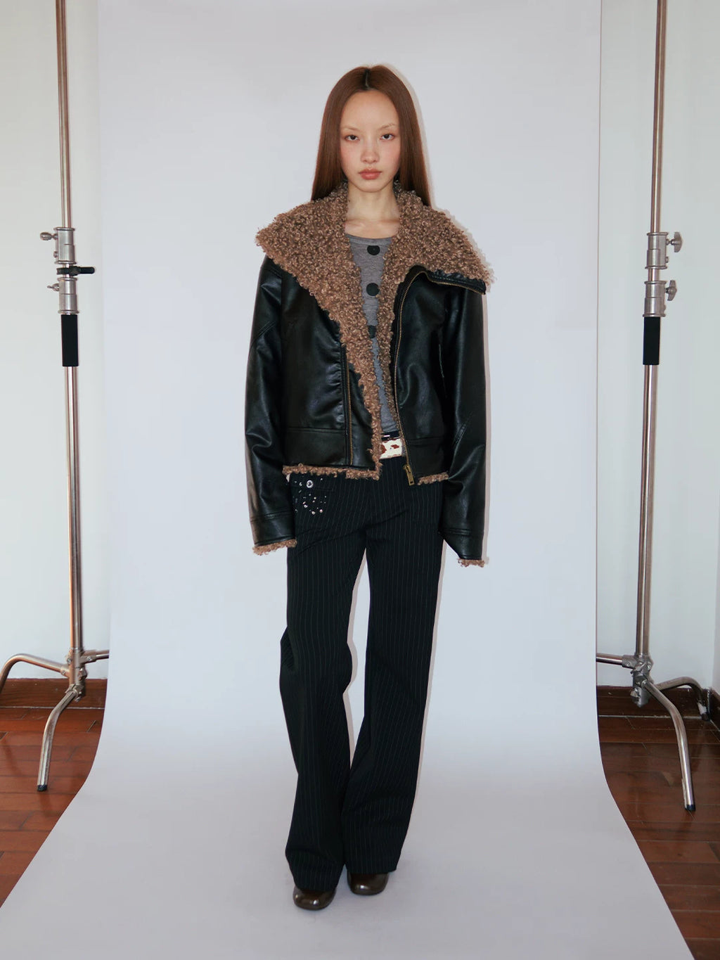 FUNKYFUN | PINSTRIPE CONTOUR FLARED PANTS【ID:TN00195】