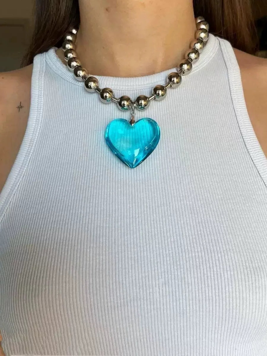 COLORFUL SUMMER HEART NECKLACE