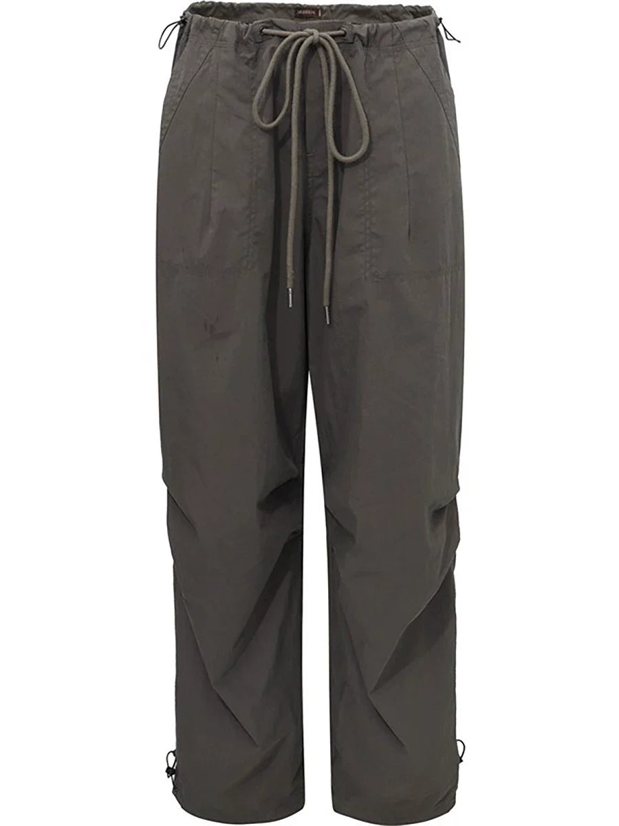 Relaxed Drawstring Parachute Cargo Pants