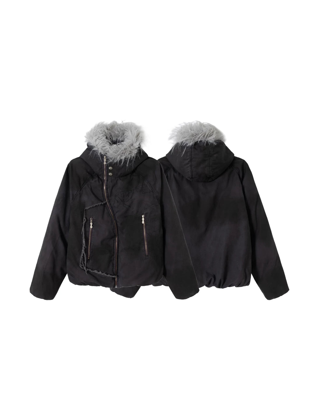 RETRO DECONSTRUCTED ZIPPER JACKET