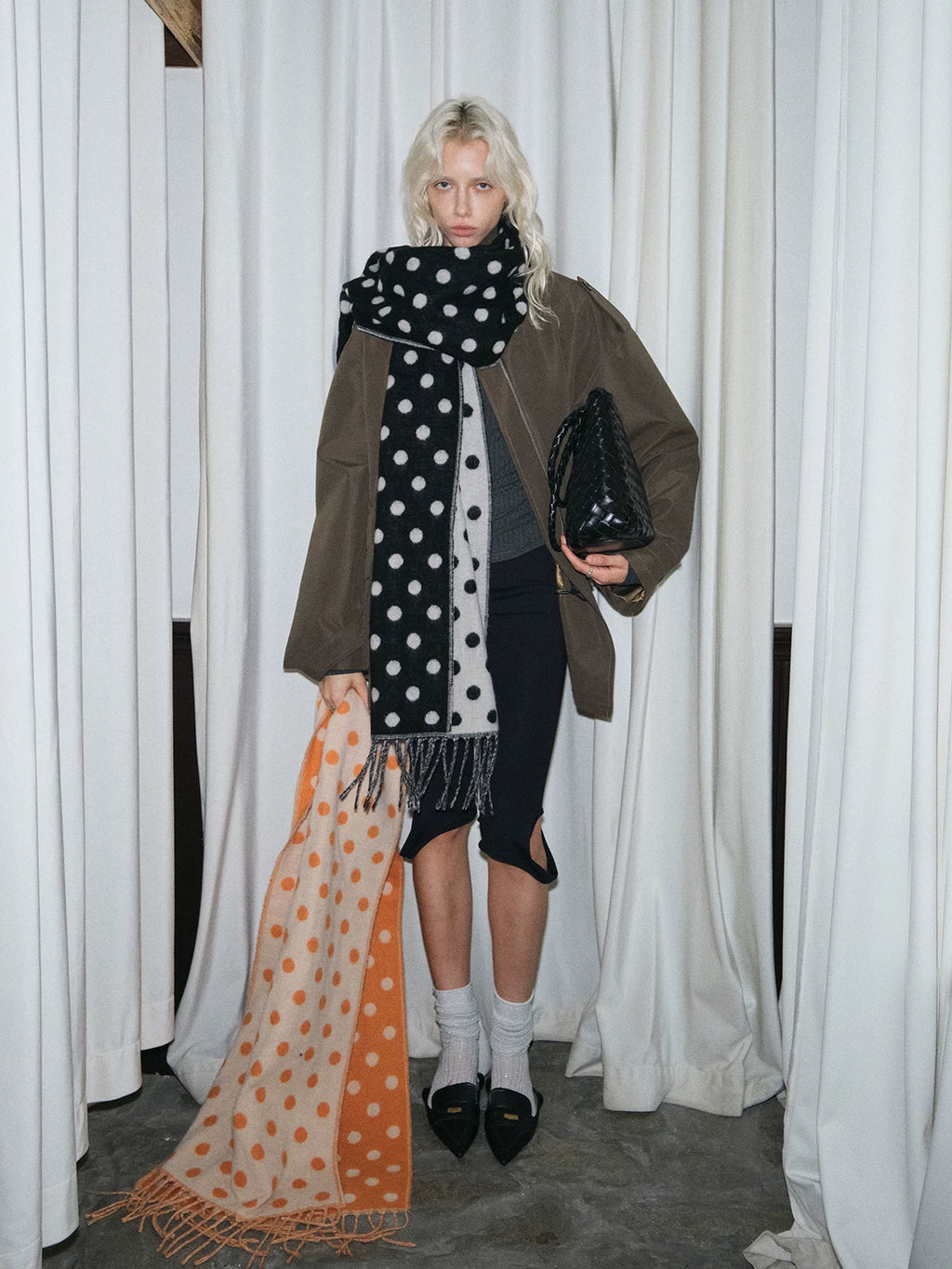 TRIA SELECT | CLASSIC POLKA DOT SCARF【ID:TN00128】