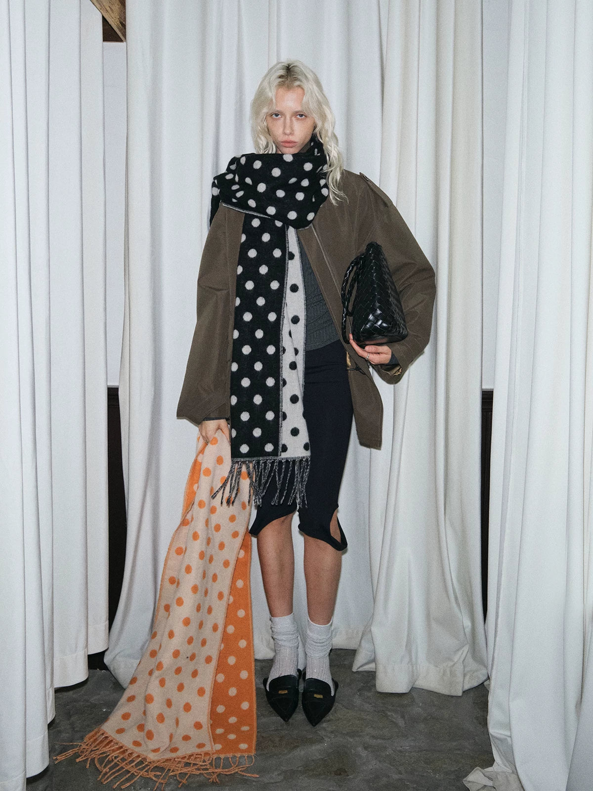 TRIA SELECT | CLASSIC POLKA DOT SCARF【ID:TN00128】