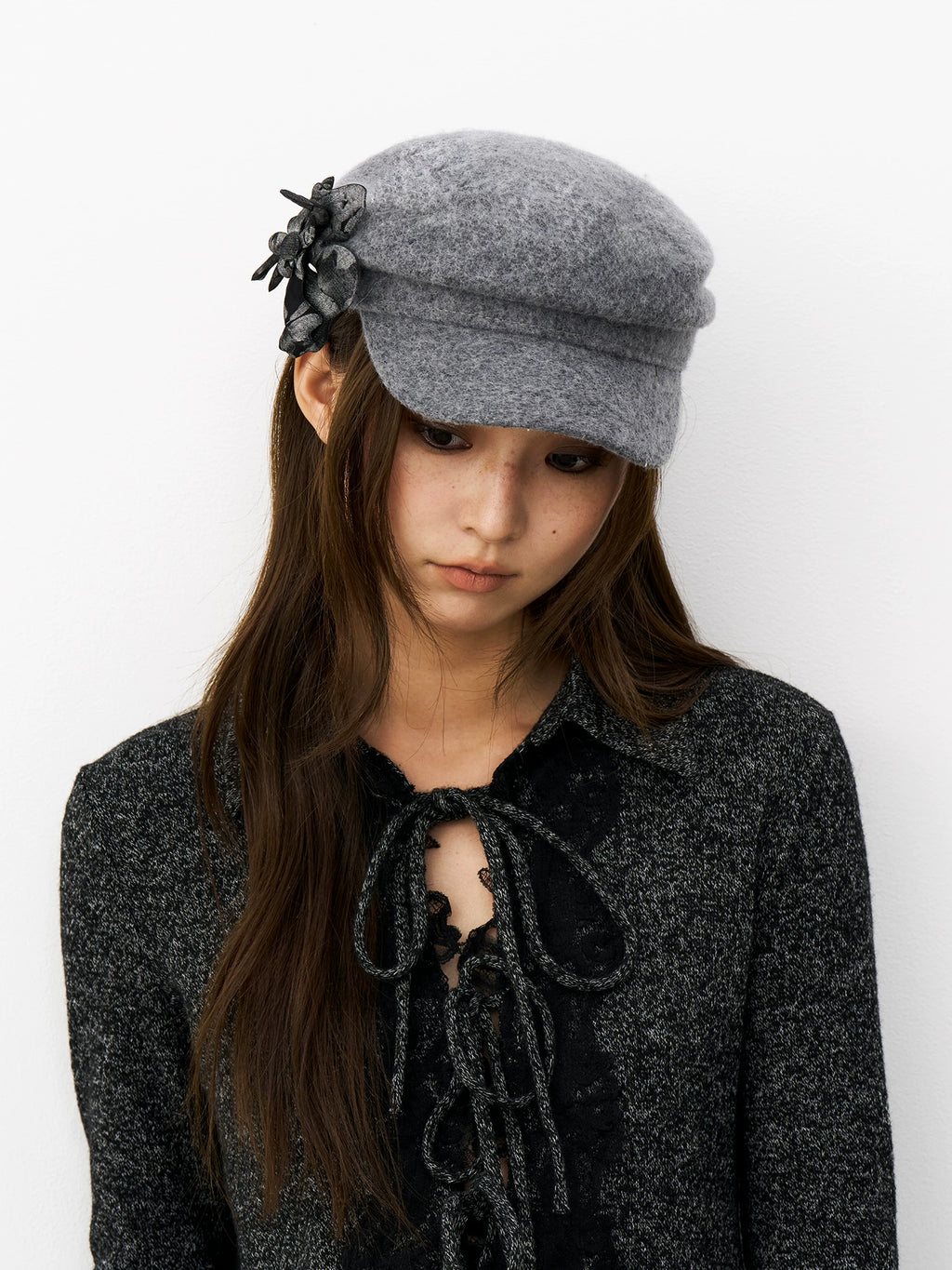 THELIGHT | THREE-DIMENSIONAL WOOL TWEED BERET【ID:TN00106】