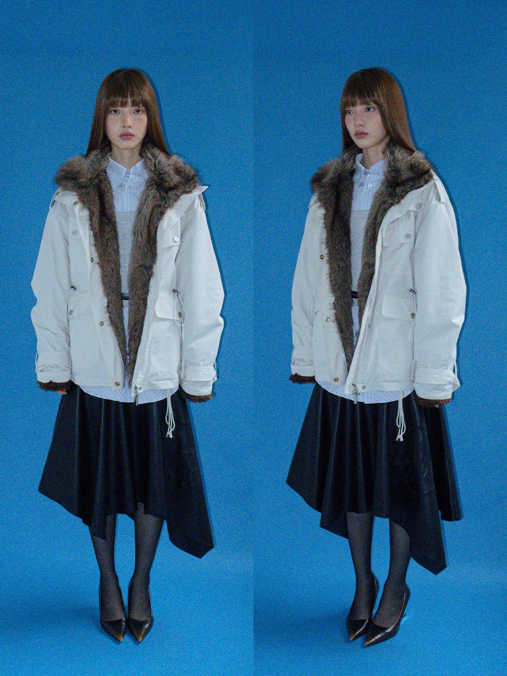 FUNKYFUN | FUNKY FUR-LINED MID-LENGTH PARKA【ID:TN00198】