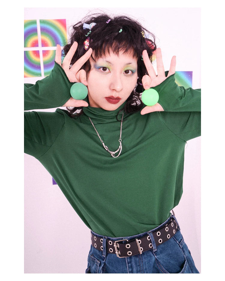 化学少女 | COLOR BOMB KNIT LONG SLEEVE TOP【ID:TN00145】