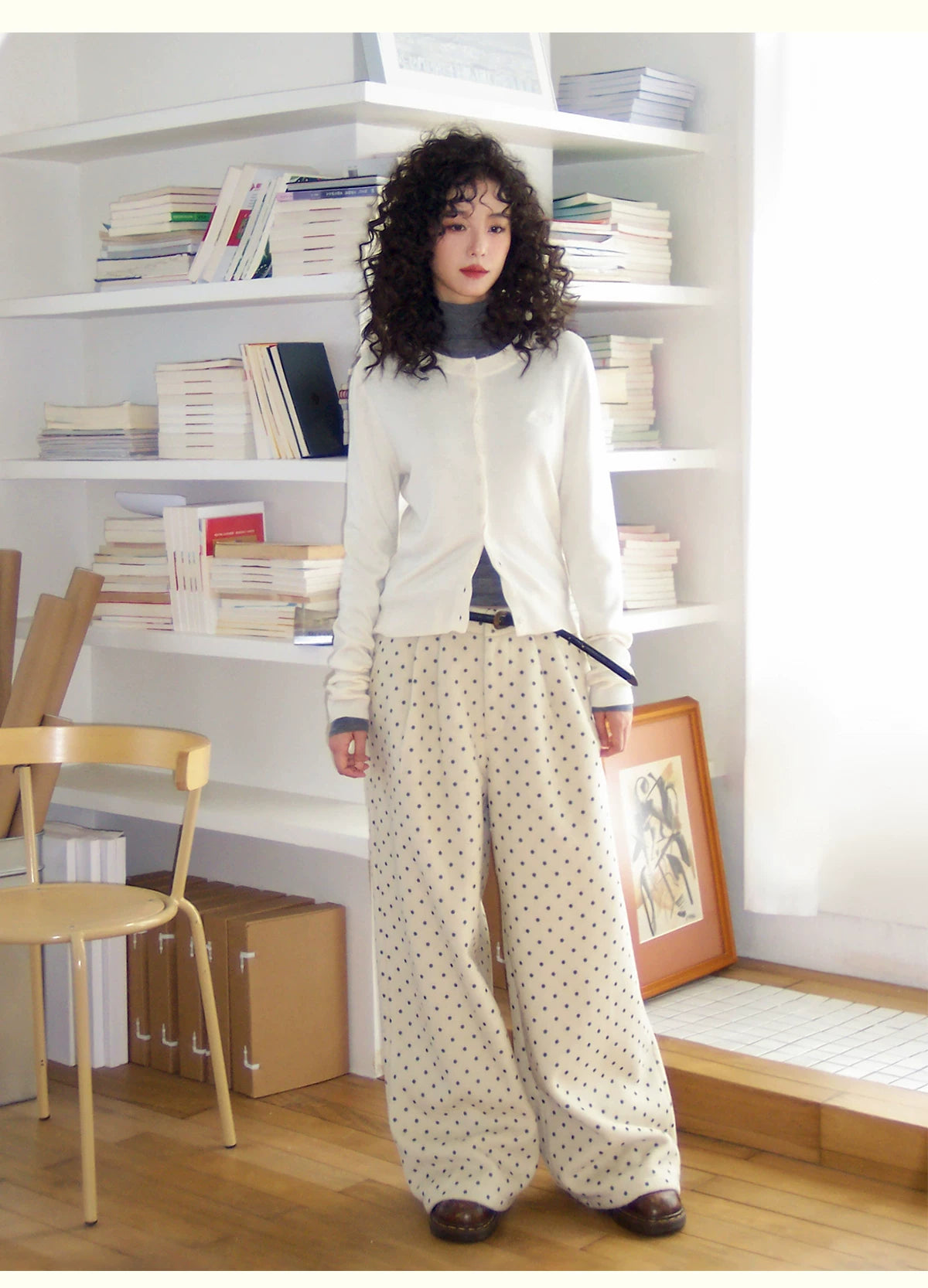 化学少女 | POLKA DOT CASUAL WOOL PANTS【ID:TN00155】