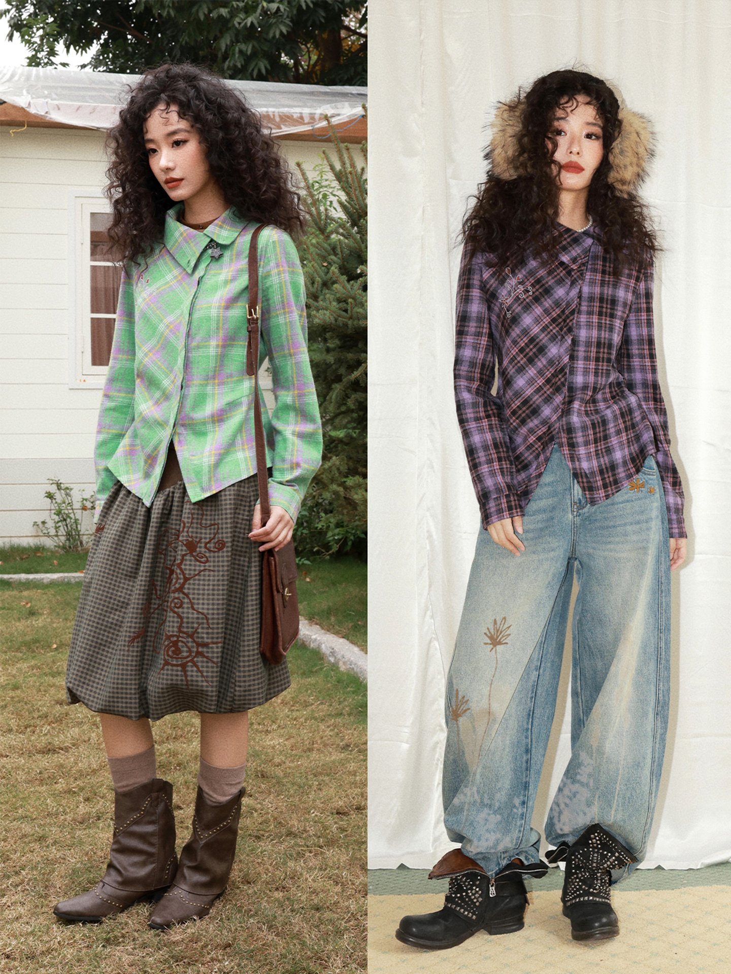 化学少女 | PLAID LONG SLEEVE SHIRT【ID:TN00161】