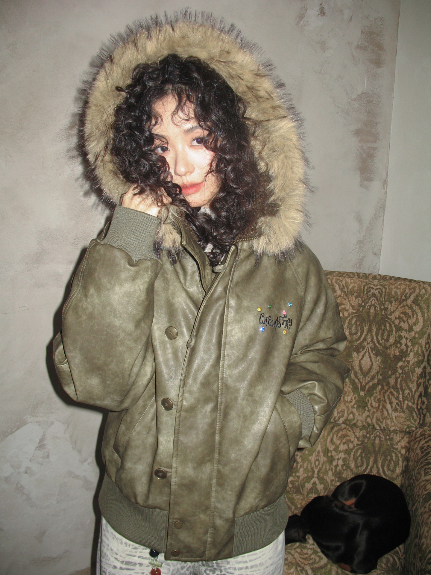 化学少女 | RETRO LEATHER DOWN PARKA【ID:TN00152】