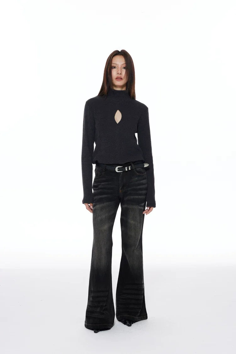 Diamond Keyhole Rib Knit