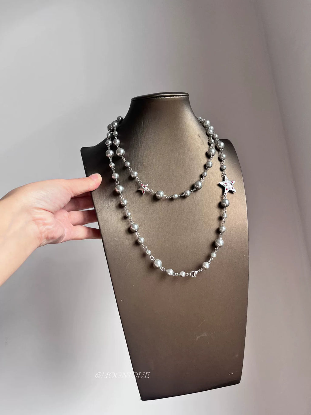 LAYERED PEARL STAR NECKLACE