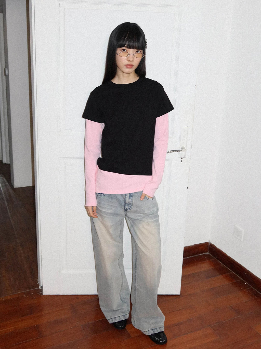 FUNKYFUN | COLOR CLASH LONG SLEEVE TEE【ID:TN00173】