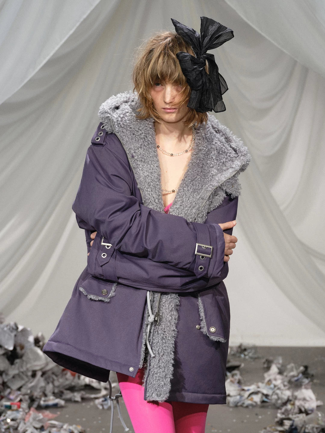 HOODED WOOL COTTON JACKET