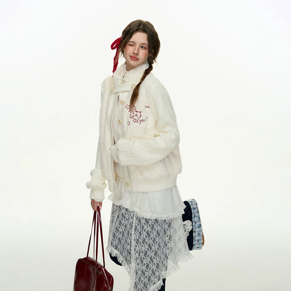 CyNi | COZY RABBIT HAIR CARDIGAN【ID:TN00097】