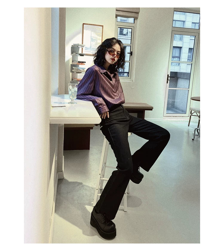 化学少女 | HIGH WAIST STRETCH JEANS【ID:TN00146】