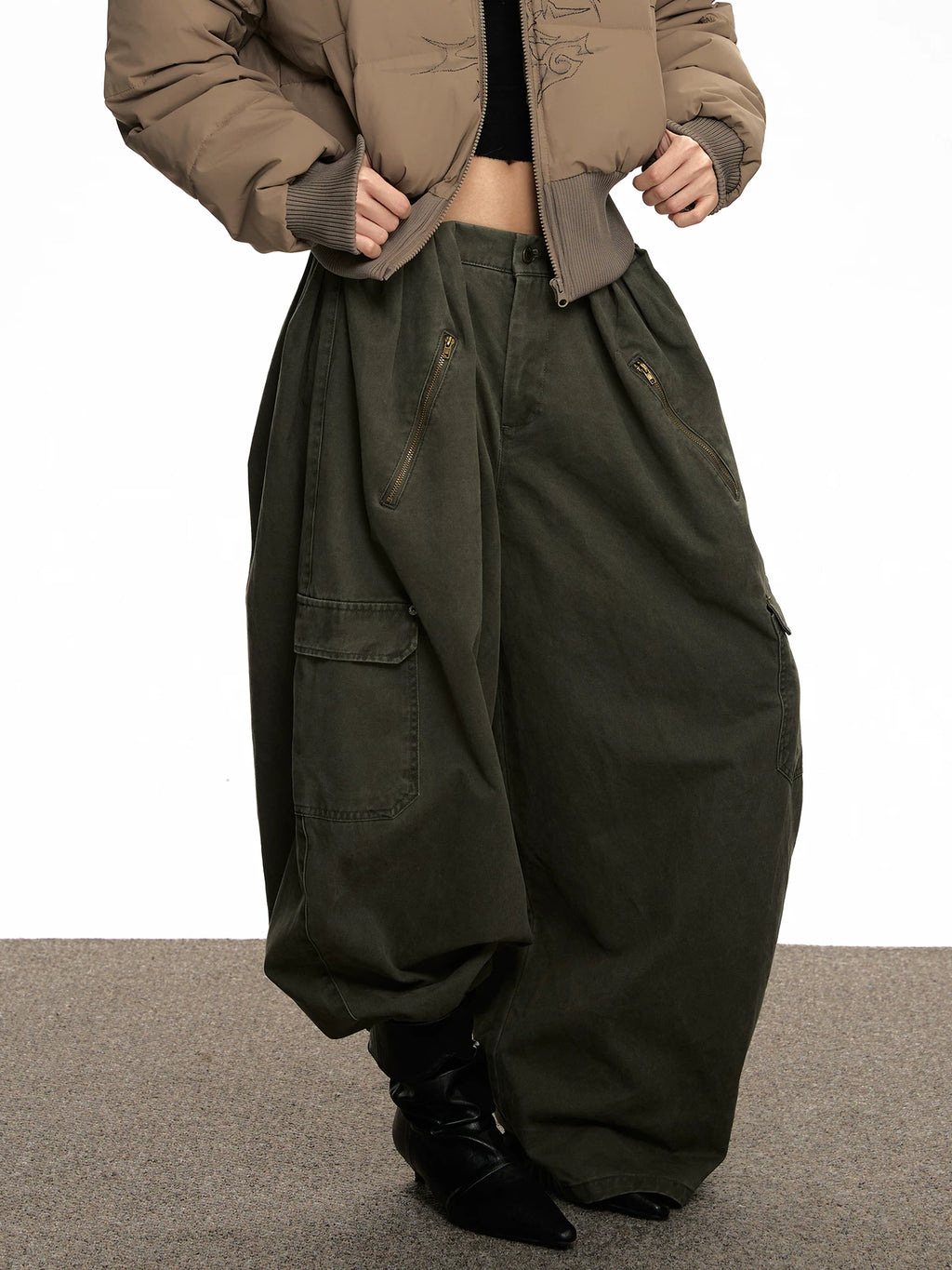 VINTAGE LOW WAIST WIDE LEG PANTS