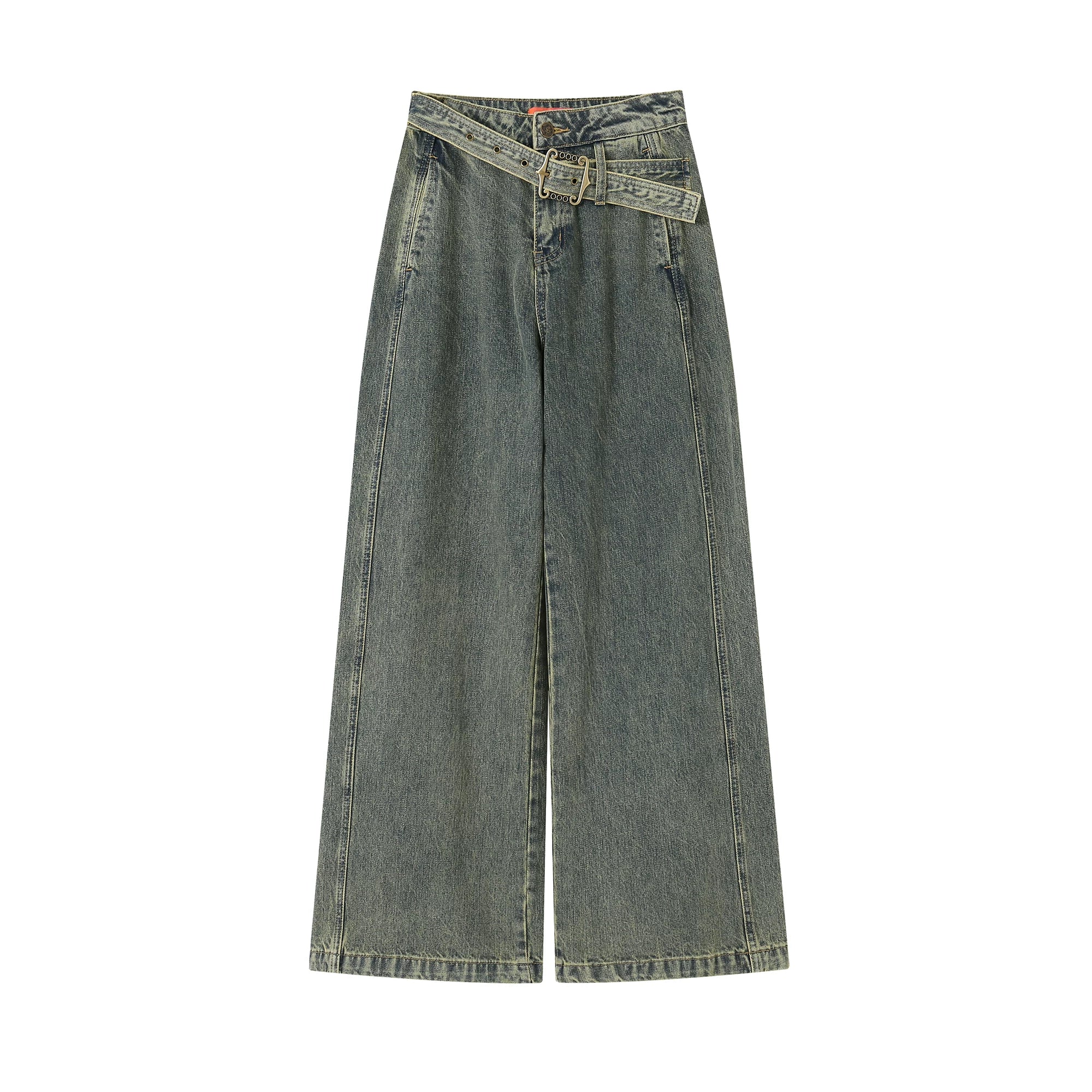 化学少女 | VINTAGE HIGH-WAISTED DRAPE JEANS【ID:TN00165】