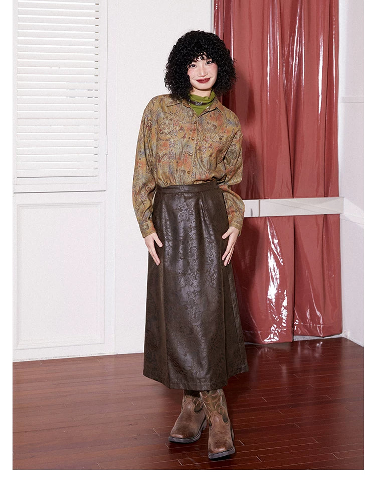 化学少女 | RETRO PRINTED A-LINE SKIRT【ID:TN00143】