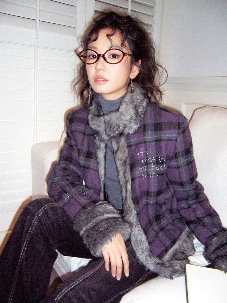 化学少女 | PURPLE PLAID WINTER JACKET【ID:TN00168】