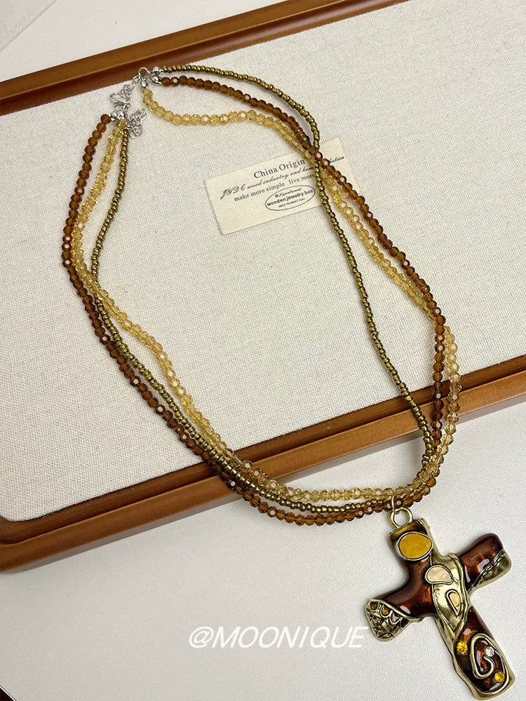 VINTAGE GOTHIC CRYSTAL NECKLACE