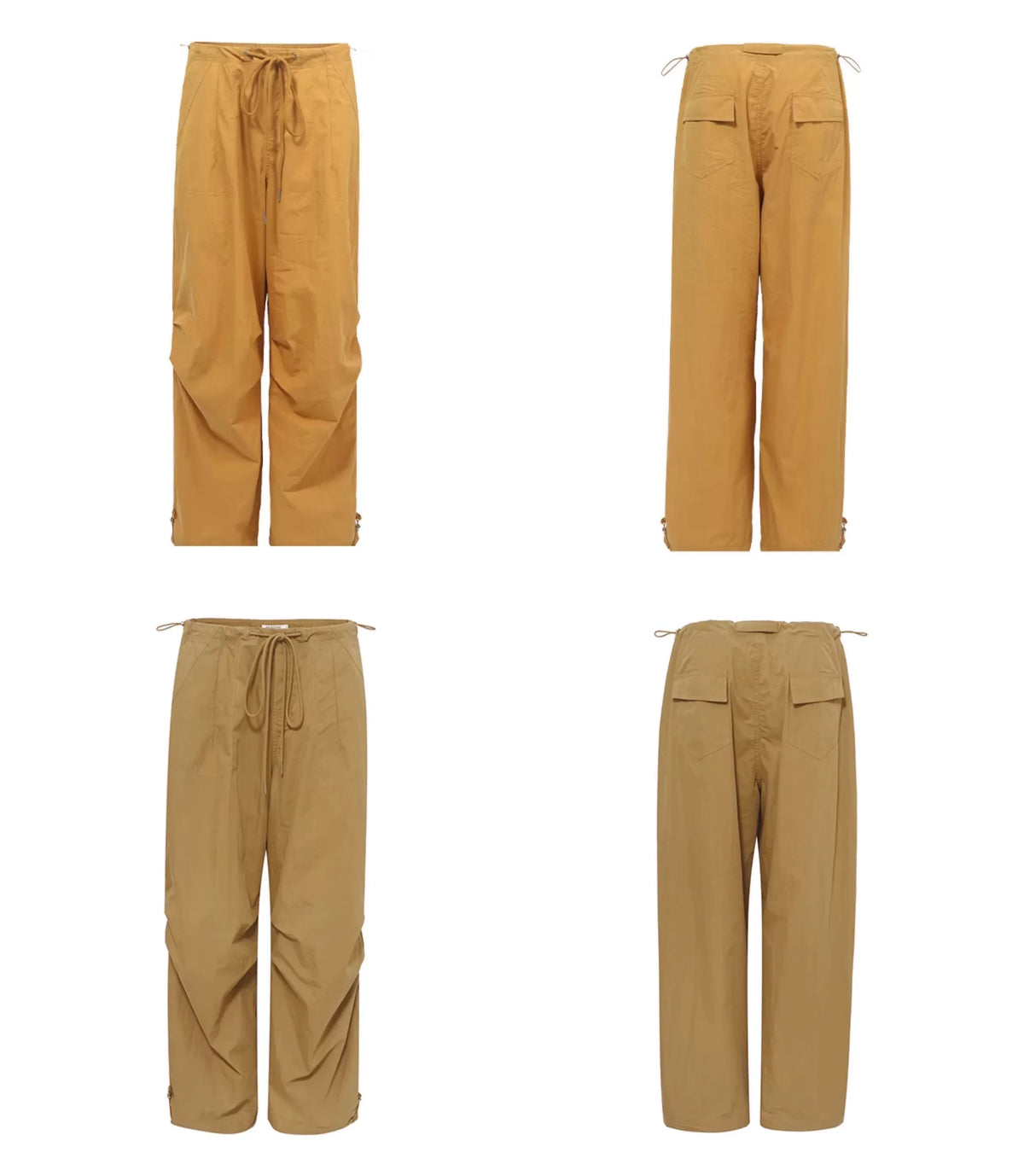 Relaxed Drawstring Parachute Cargo Pants