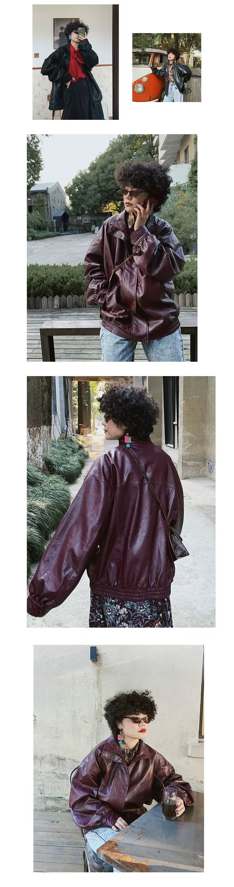 化学少女 | RETRO BIKER JACKET WITH BOA【ID:TN00144】