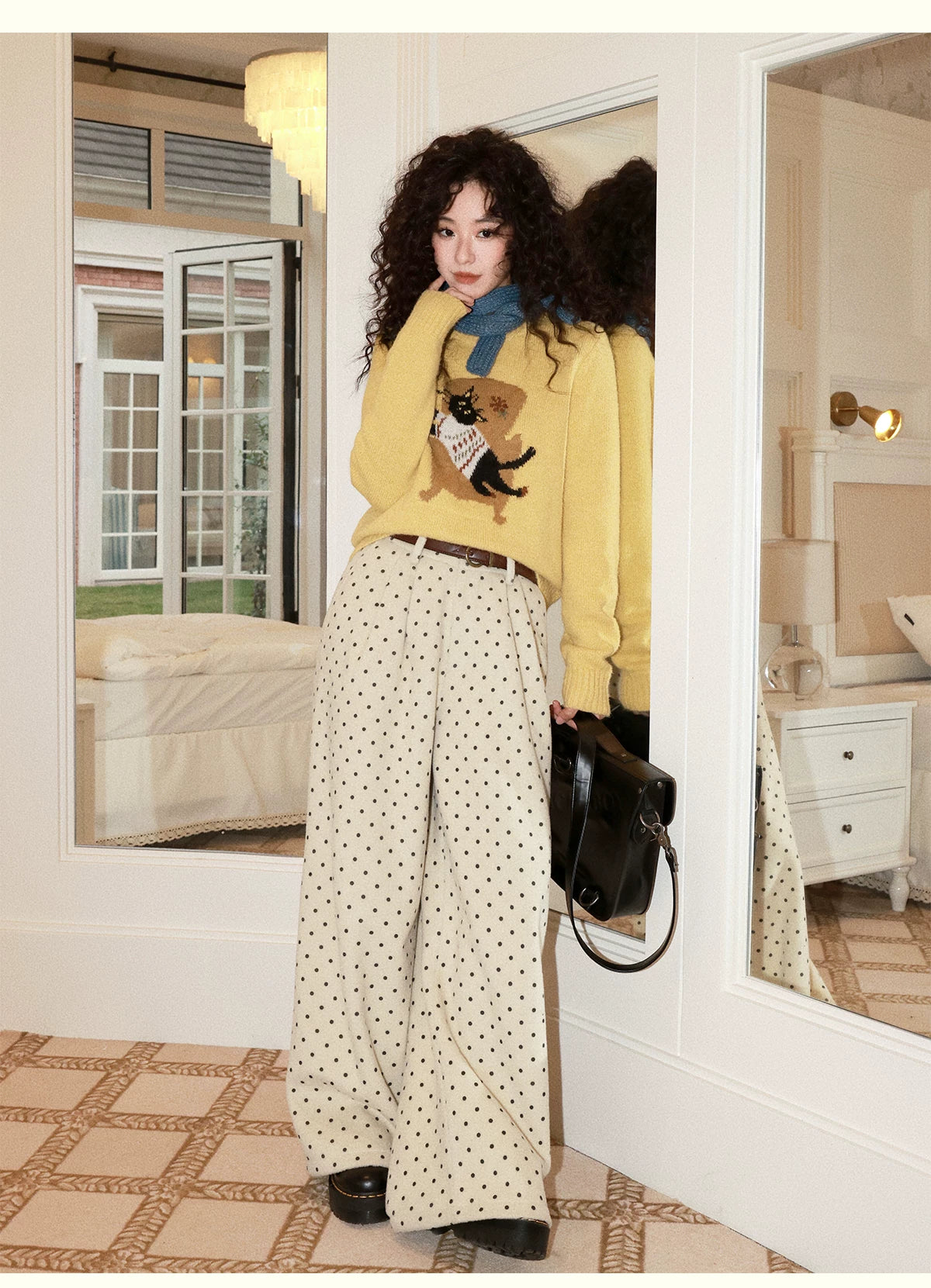 化学少女 | POLKA DOT CASUAL WOOL PANTS【ID:TN00155】