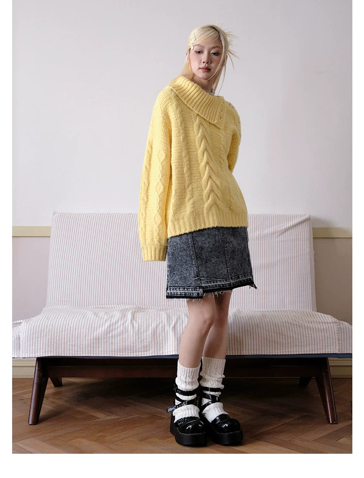 化学少女 | SLOUCHY WOOL MOHAIR SWEATER【ID:TN00147】