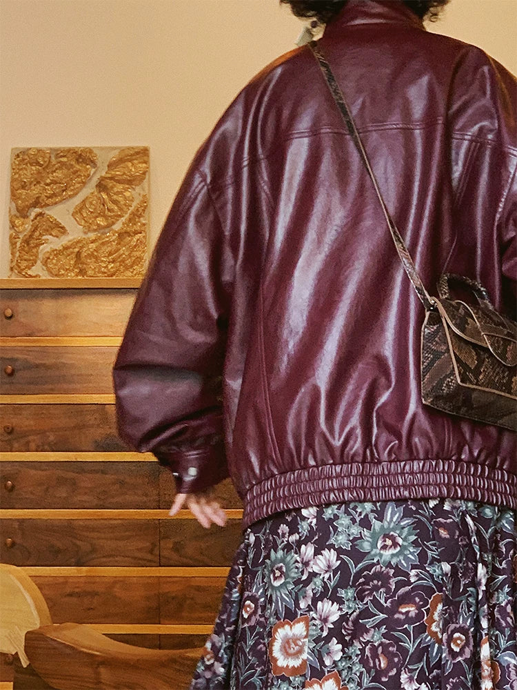 化学少女 | RETRO BIKER JACKET WITH BOA【ID:TN00144】