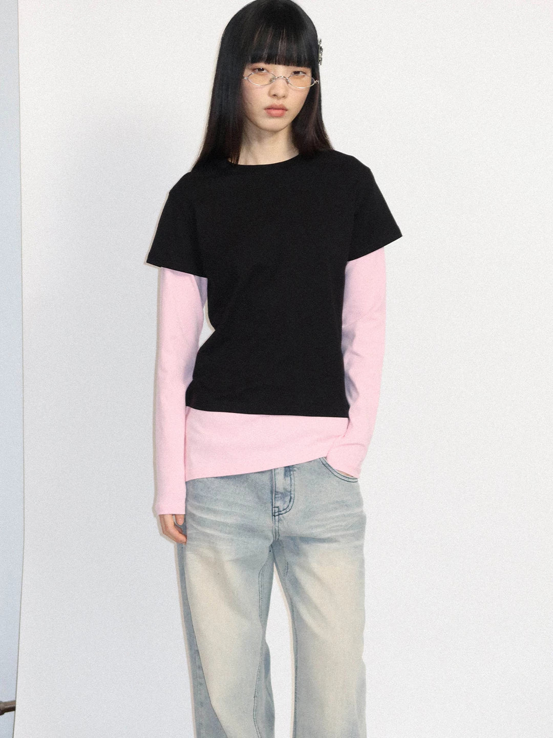 FUNKYFUN | COLOR CLASH LONG SLEEVE TEE【ID:TN00173】