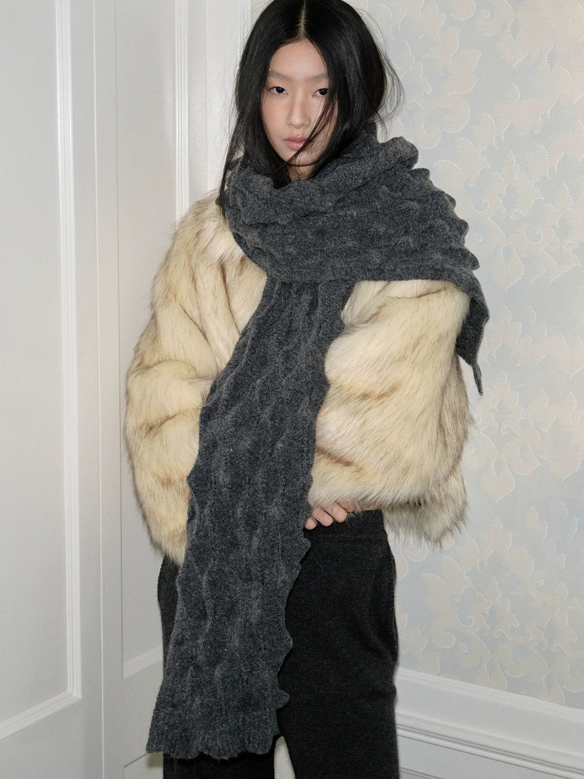TRIA SELECT | THICK WOOL SCARF FOR WINTER【ID:TN00142】