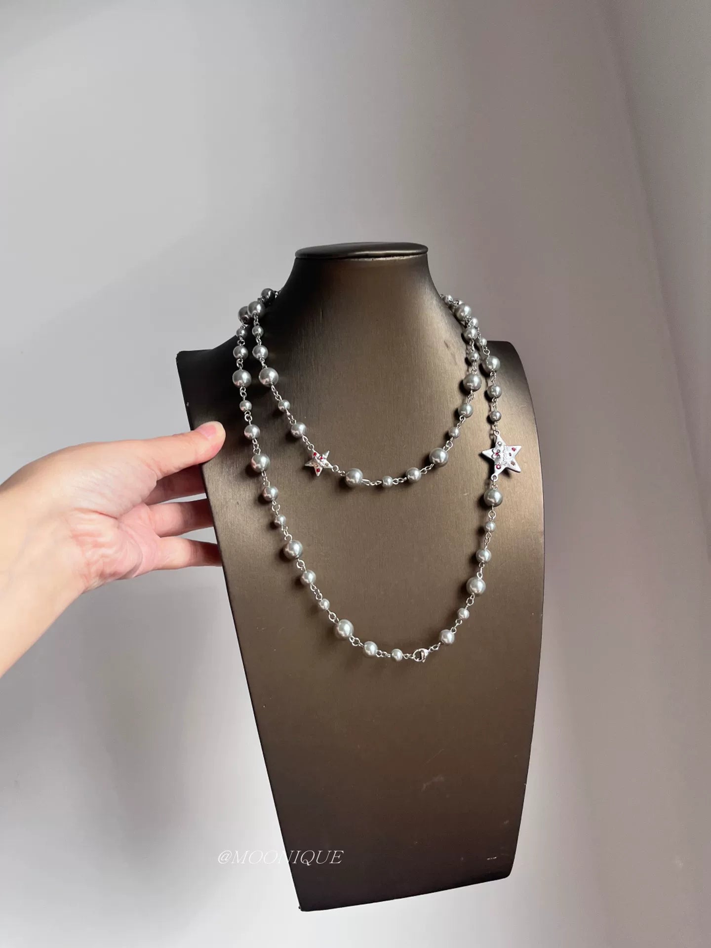 LAYERED PEARL STAR NECKLACE