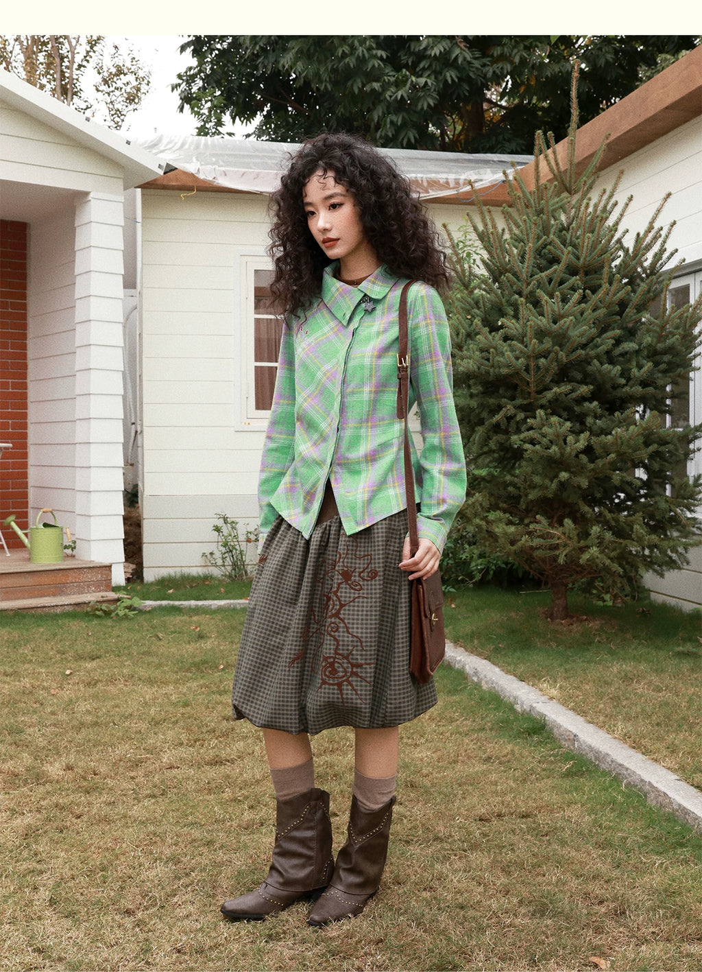 化学少女 | PLAID LONG SLEEVE SHIRT【ID:TN00161】