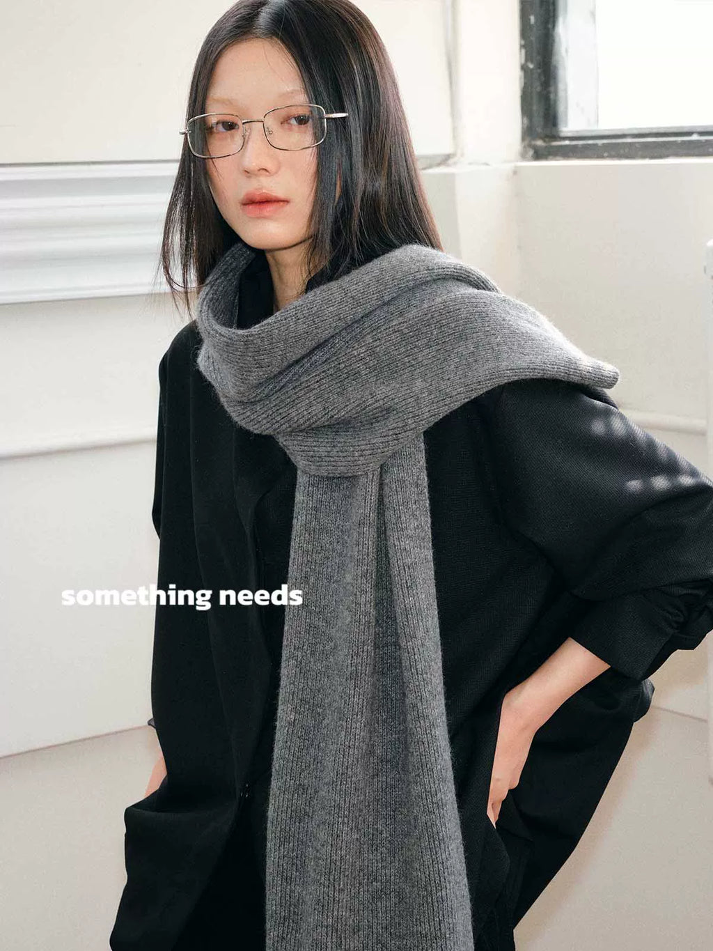 TRIA SELECT | CLASSIC KNITTED WOOL SCARF【ID:TN00129】
