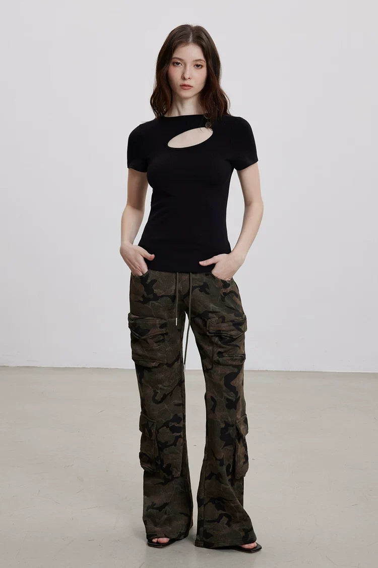 Ellipse Cut-Out Chrome Button Top